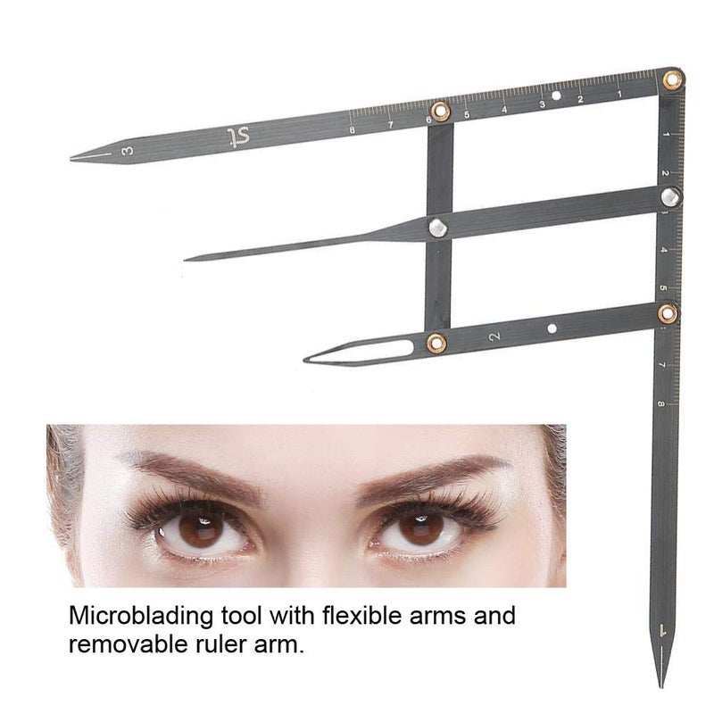 Salmue Eyebrow Ruler with Golden Ratio, Stainless Steel Tattoo Eyebrow Measuring Ruler Eyebrow Caliper, Flexible Semi Permanent Eyebrow Tattoo Designing Shaping Tools - Image 2